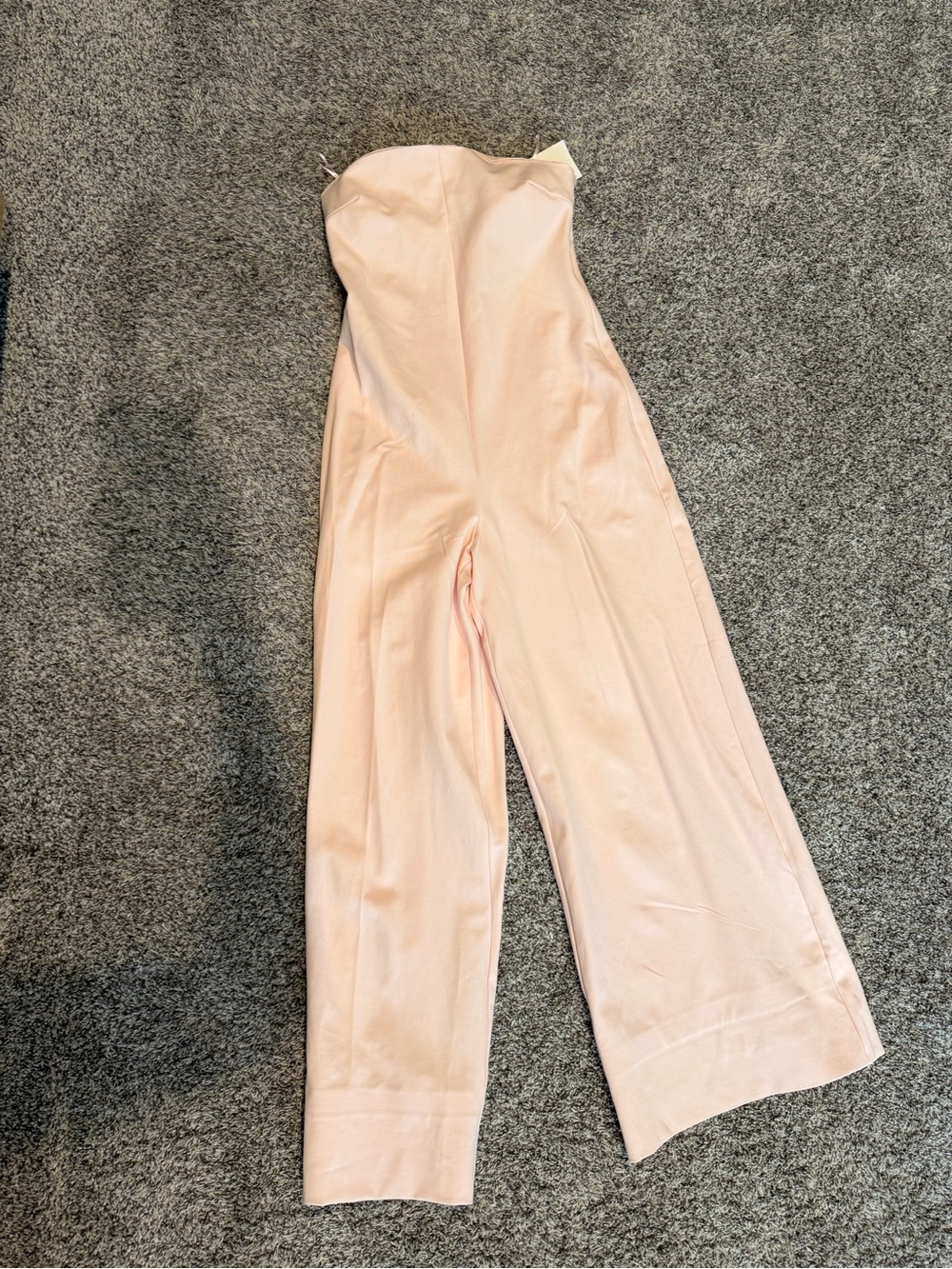 Zara Strapless Wide-Leg Jumpsuit in Light Pink